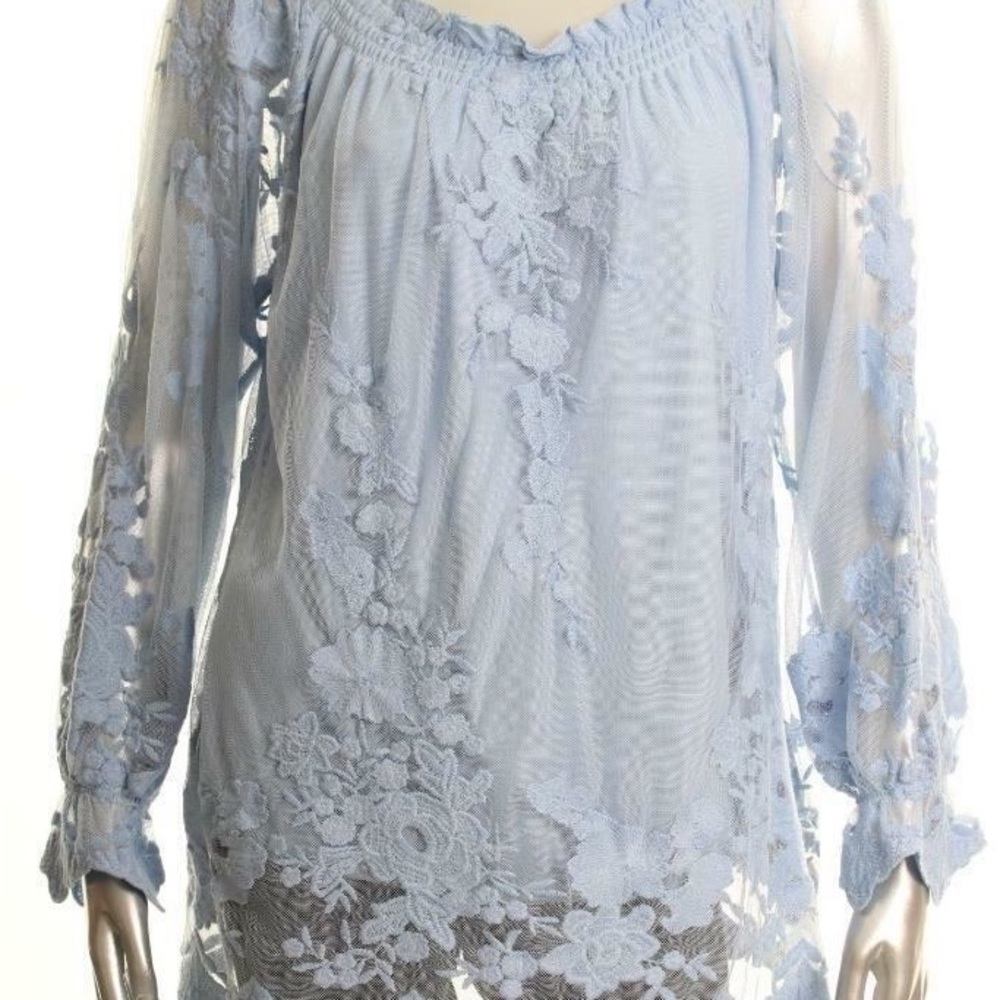 Marled reunited clothing , lace off shoulder top blouse, size medium - Picture 5 of 5